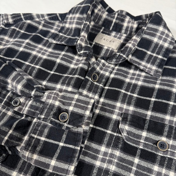Jachs Ny Other - Jachs NY Mens Black White Plaid Thick Cotton Flannel Shirt Long Sleeve Button Up